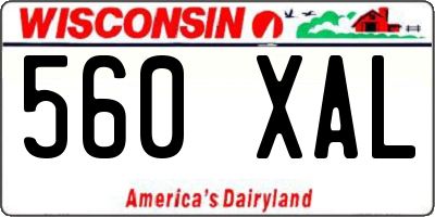 WI license plate 560XAL