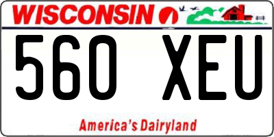 WI license plate 560XEU