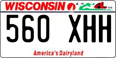 WI license plate 560XHH
