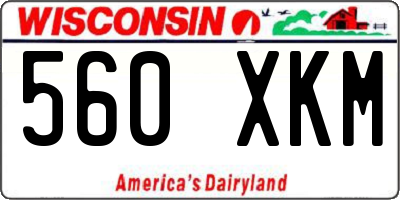 WI license plate 560XKM