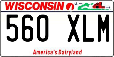 WI license plate 560XLM