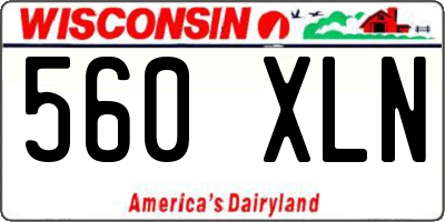 WI license plate 560XLN