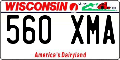 WI license plate 560XMA
