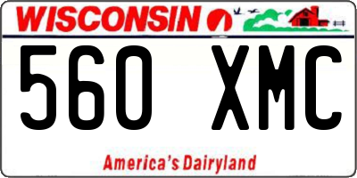 WI license plate 560XMC