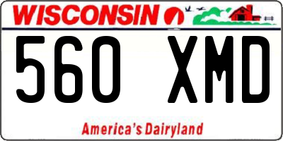 WI license plate 560XMD