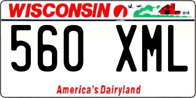 WI license plate 560XML