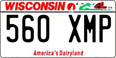WI license plate 560XMP