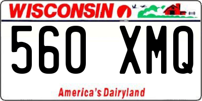 WI license plate 560XMQ