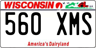 WI license plate 560XMS