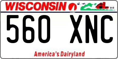 WI license plate 560XNC