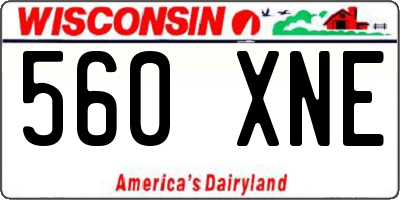 WI license plate 560XNE