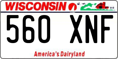 WI license plate 560XNF