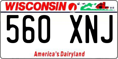 WI license plate 560XNJ