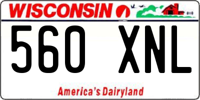 WI license plate 560XNL