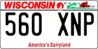 WI license plate 560XNP