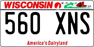 WI license plate 560XNS