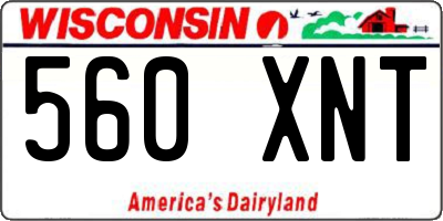 WI license plate 560XNT