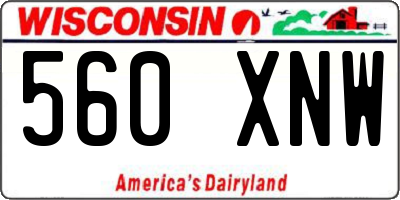 WI license plate 560XNW