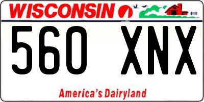 WI license plate 560XNX