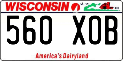 WI license plate 560XOB