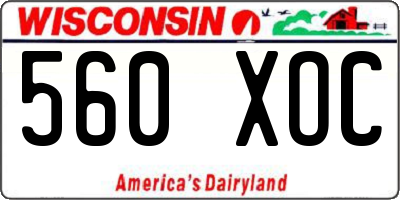WI license plate 560XOC