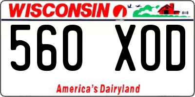 WI license plate 560XOD