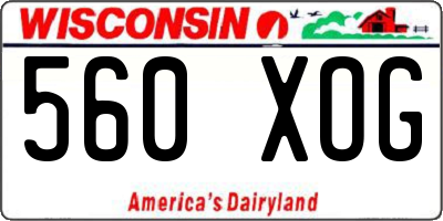 WI license plate 560XOG