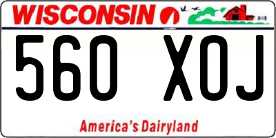 WI license plate 560XOJ