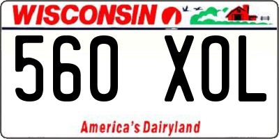 WI license plate 560XOL