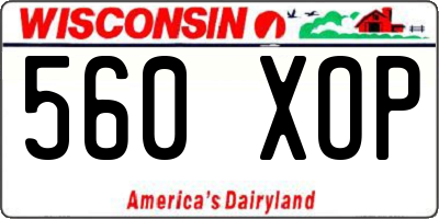 WI license plate 560XOP