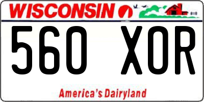 WI license plate 560XOR