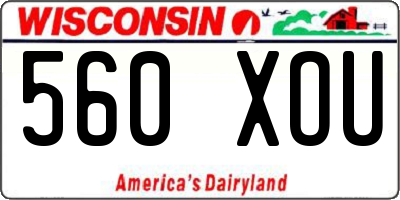 WI license plate 560XOU