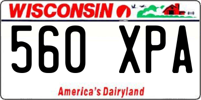 WI license plate 560XPA