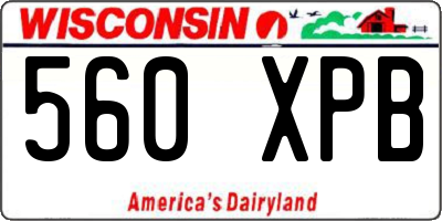WI license plate 560XPB