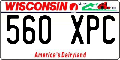 WI license plate 560XPC