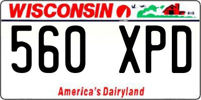 WI license plate 560XPD