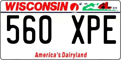 WI license plate 560XPE