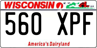 WI license plate 560XPF