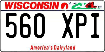 WI license plate 560XPI