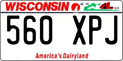 WI license plate 560XPJ