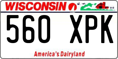 WI license plate 560XPK