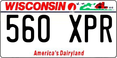 WI license plate 560XPR