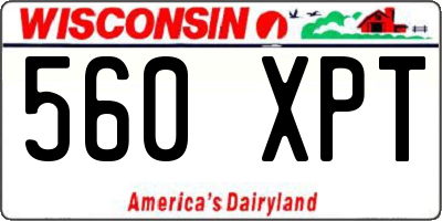 WI license plate 560XPT