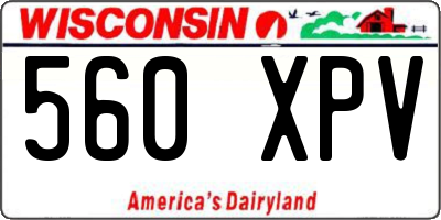WI license plate 560XPV