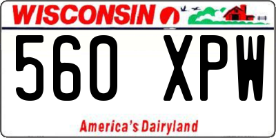 WI license plate 560XPW