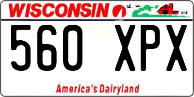 WI license plate 560XPX