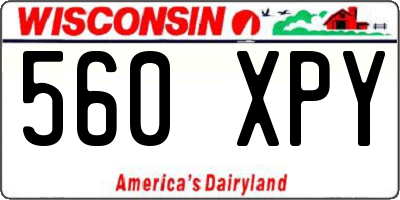 WI license plate 560XPY