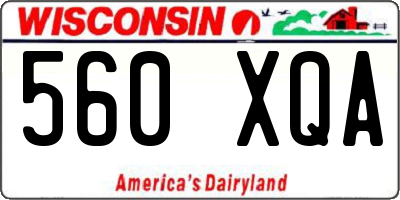 WI license plate 560XQA