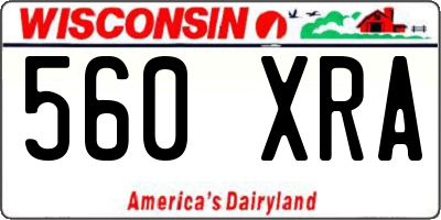 WI license plate 560XRA