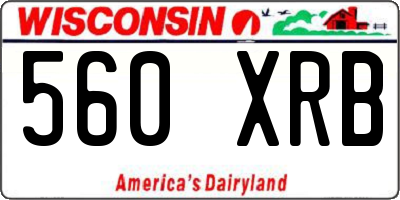 WI license plate 560XRB